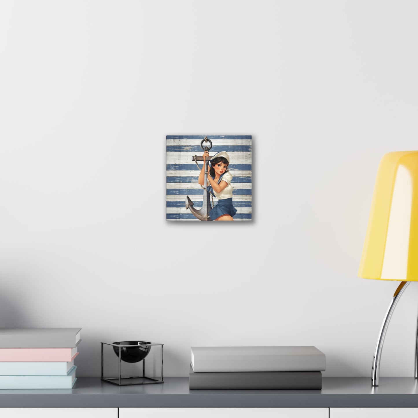 Nautical Pin-Up: Vintage Sailor Charm Stretched Canvas Print