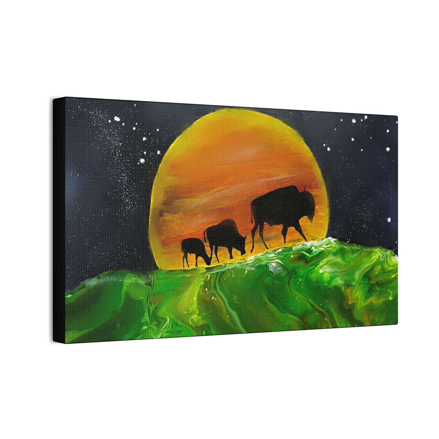 Majestic Bison Journey stretched canvas print
