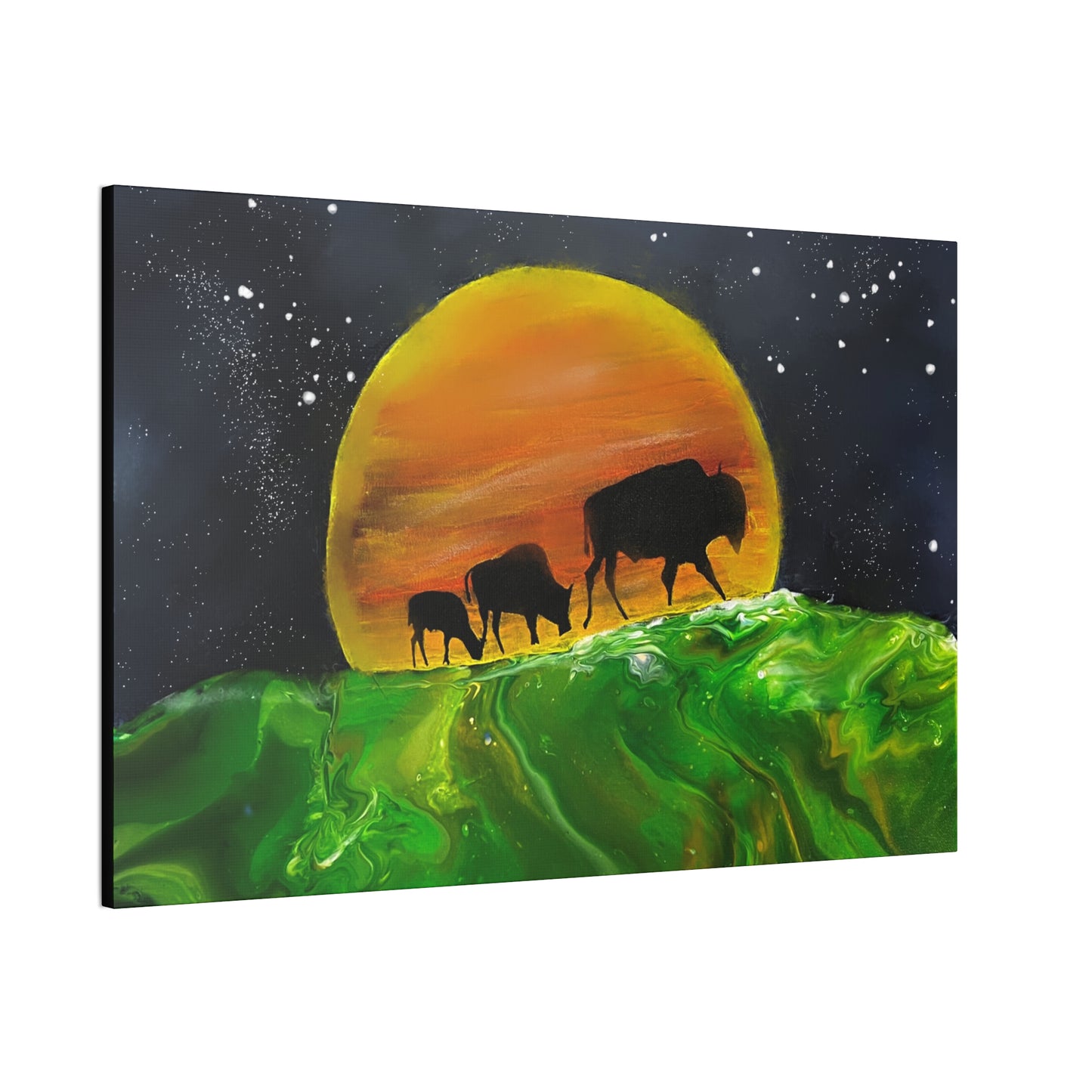 Majestic Bison Journey stretched canvas print
