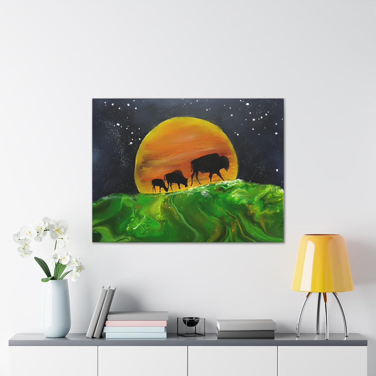 Majestic Bison Journey stretched canvas print