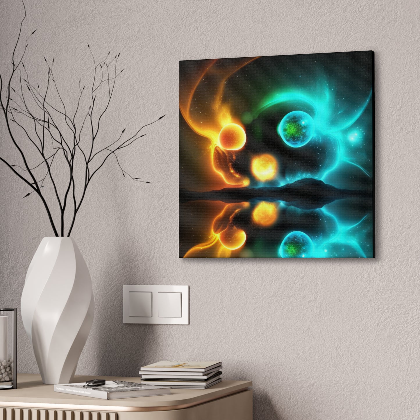 Aurora Harmony: Dance of Northern Lights Stretched Canvas Print