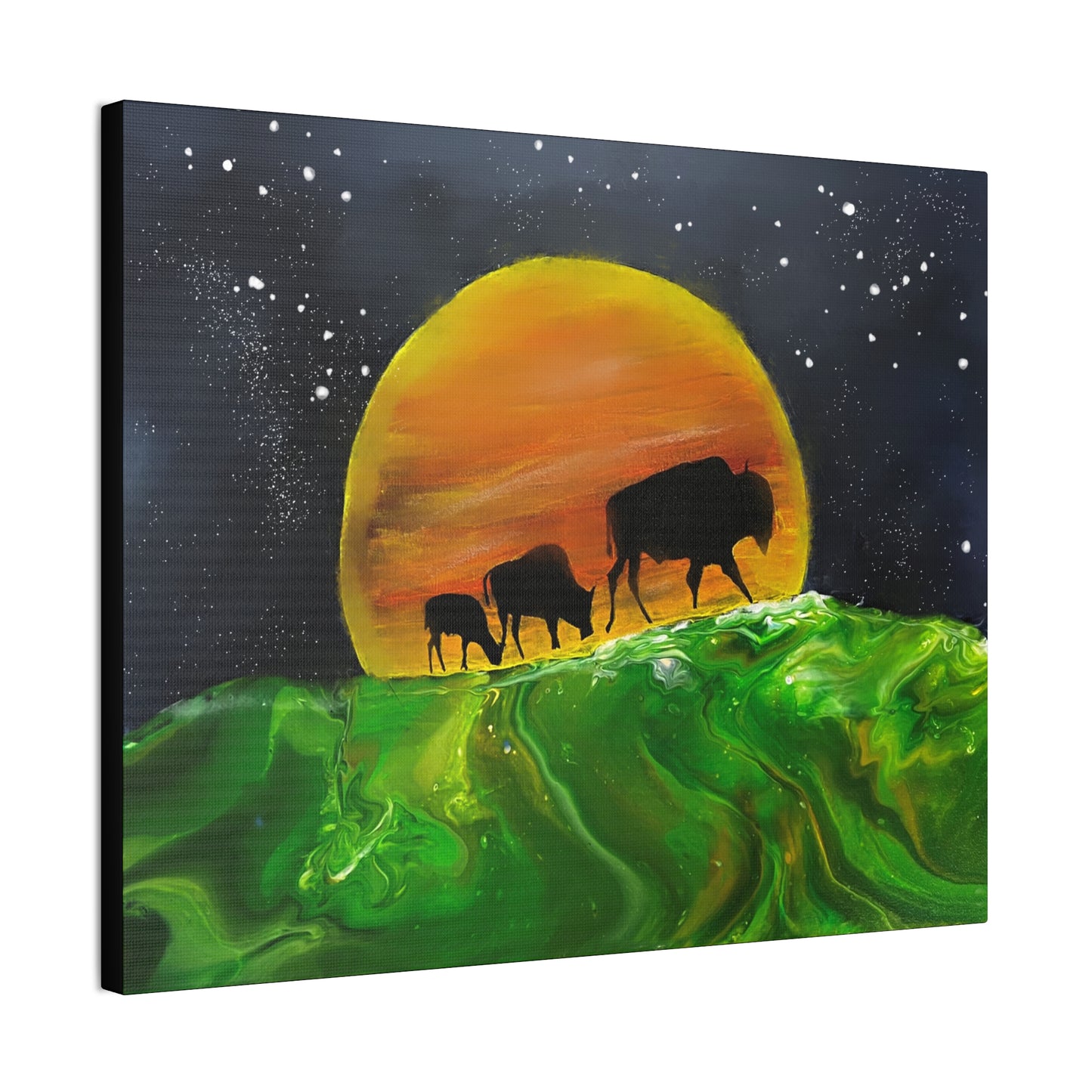 Majestic Bison Journey stretched canvas print