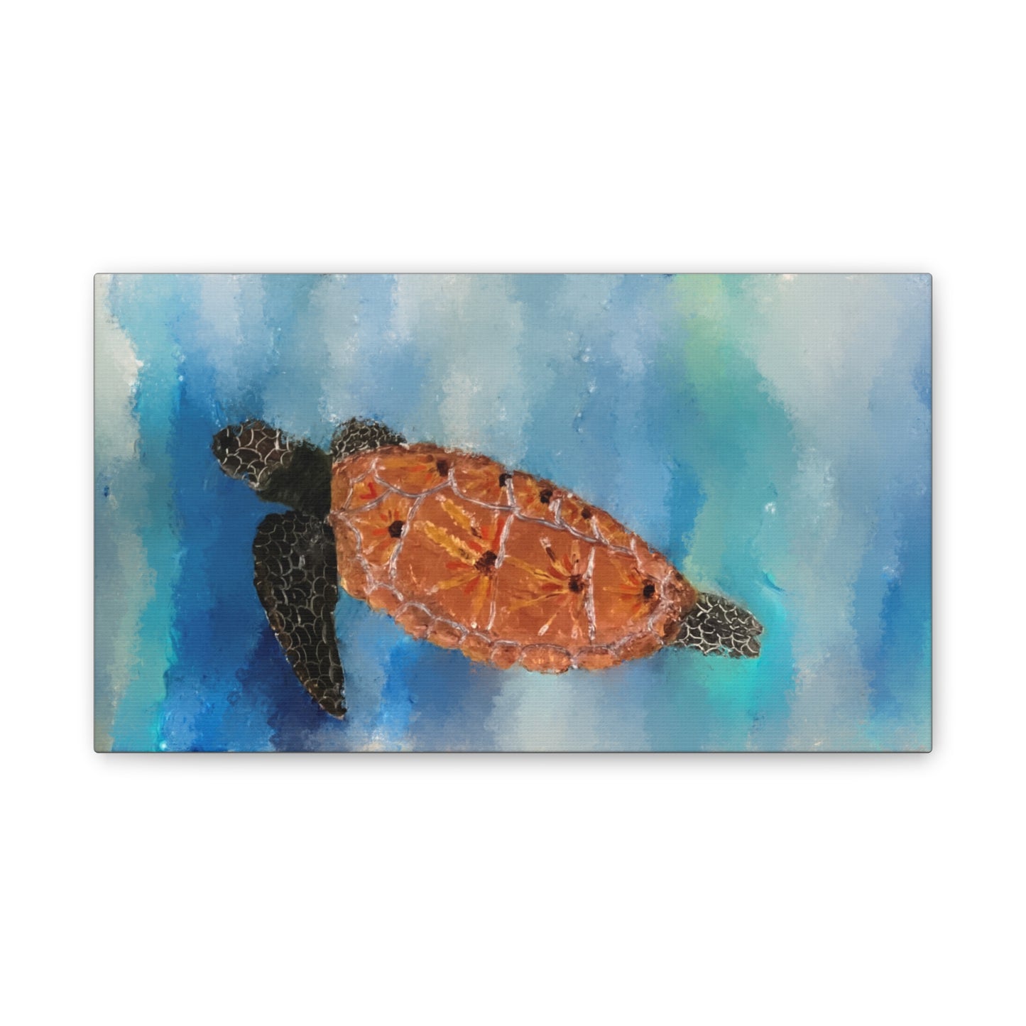 Ocean Wanderer: Tranquil Sea Turtle stretched canvas print