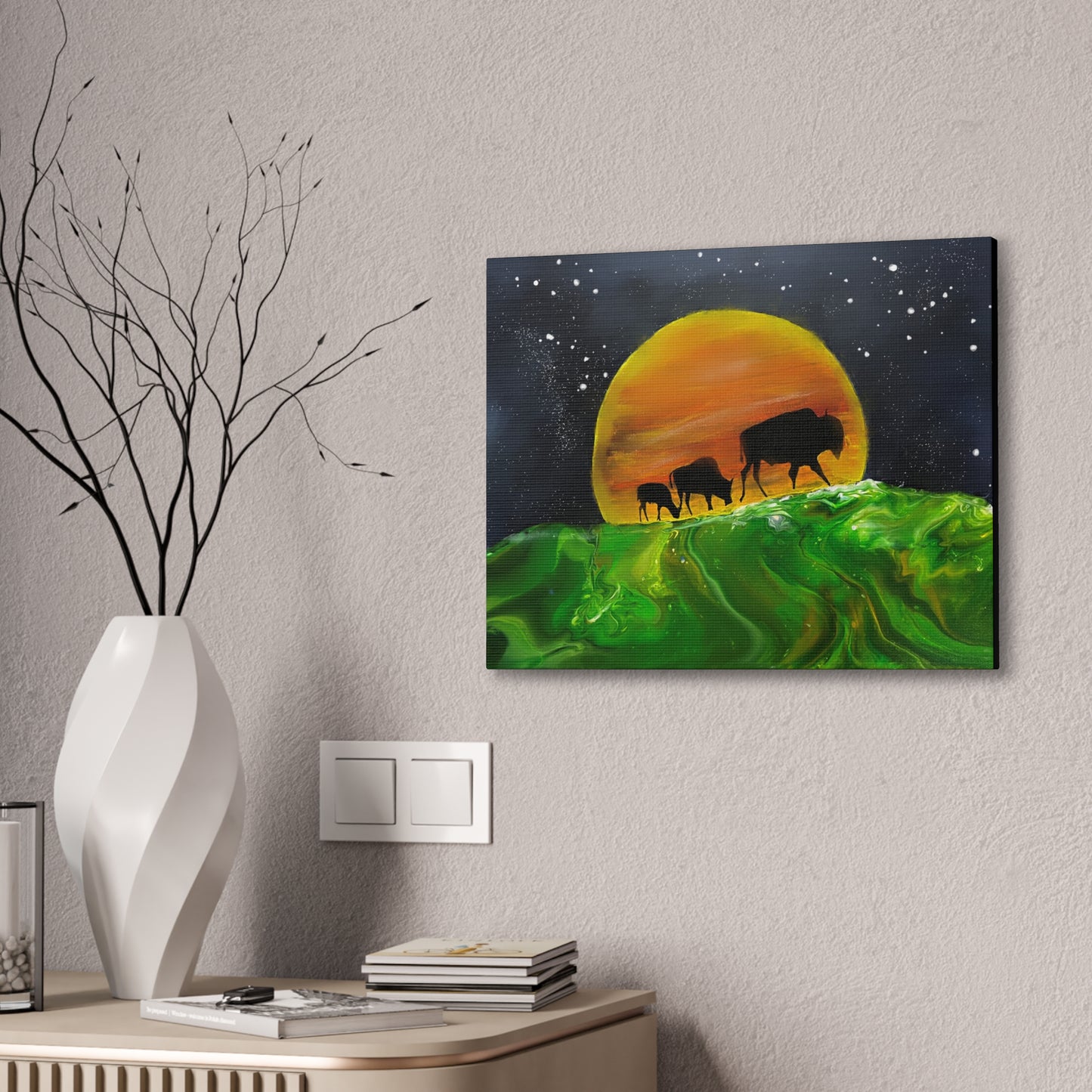 Majestic Bison Journey stretched canvas print
