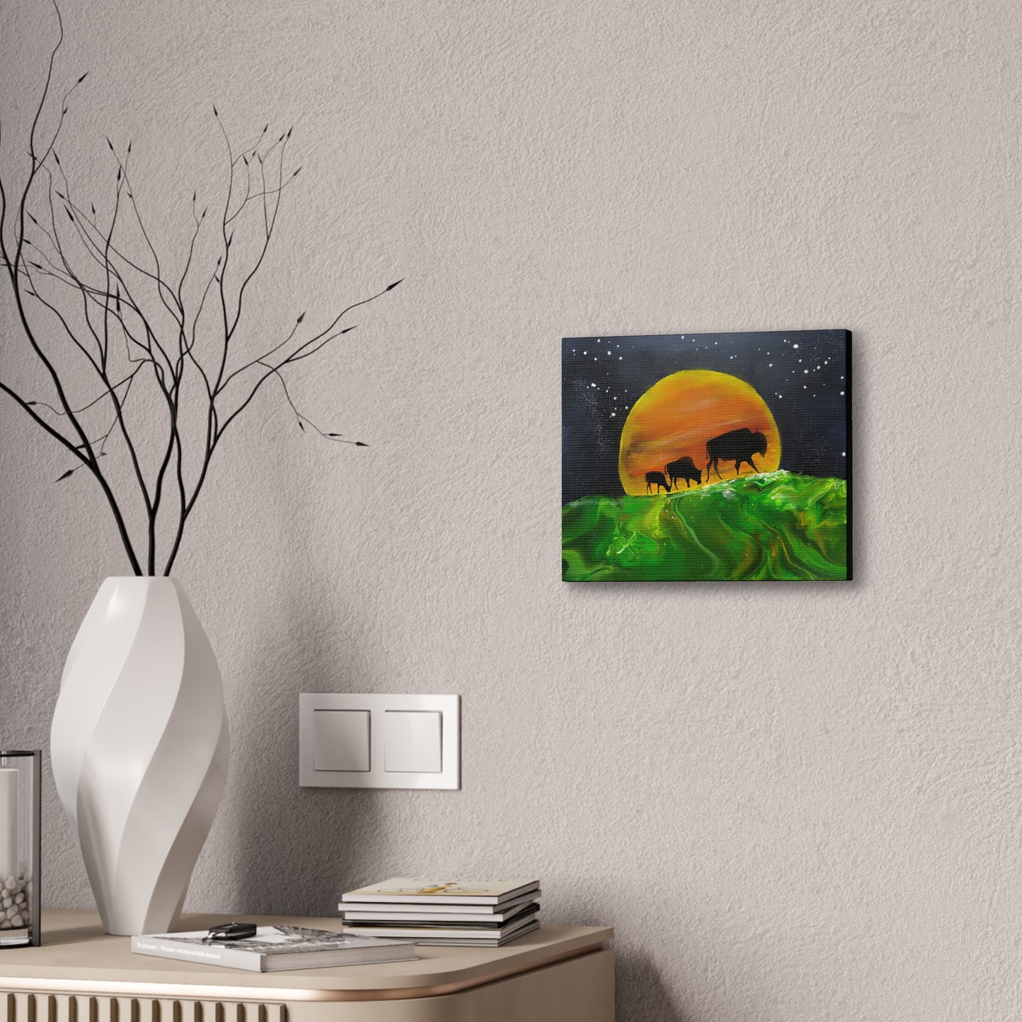 Majestic Bison Journey stretched canvas print