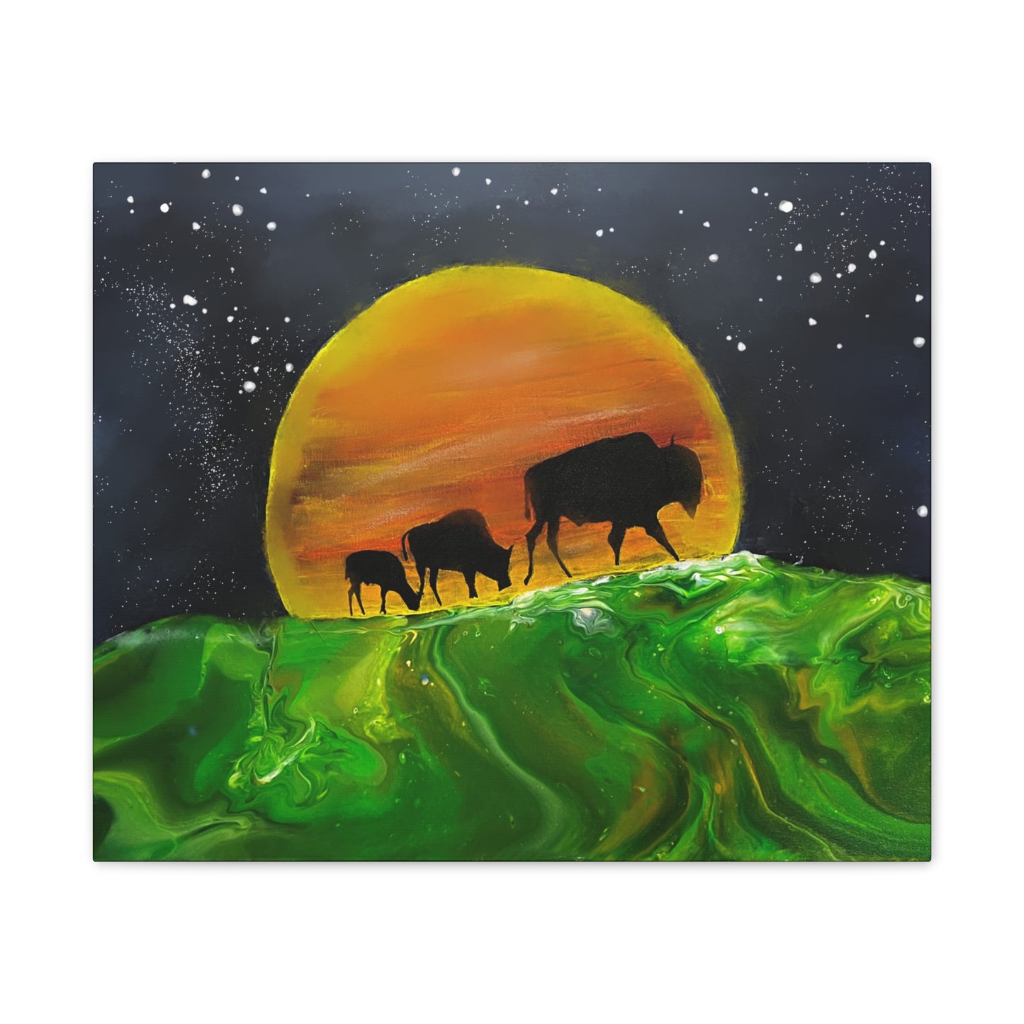 Majestic Bison Journey stretched canvas print