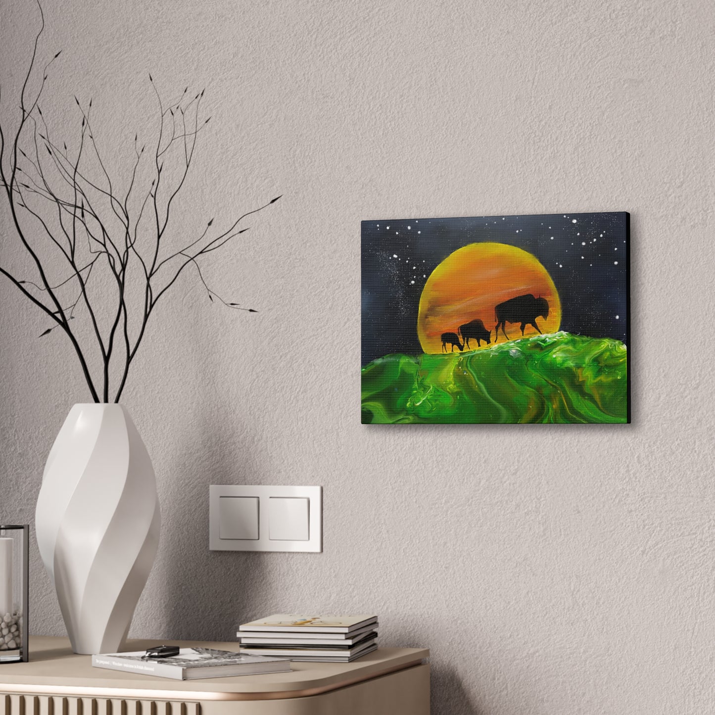 Majestic Bison Journey stretched canvas print