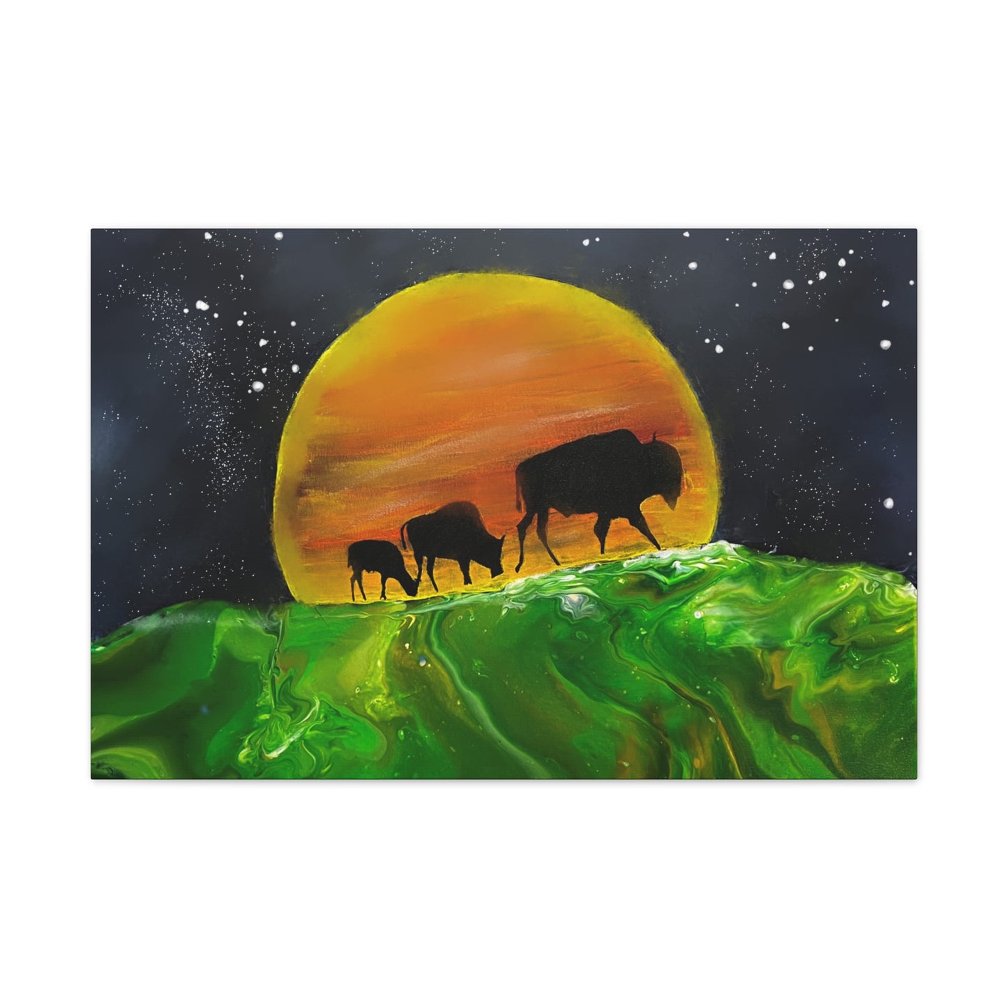 Majestic Bison Journey stretched canvas print