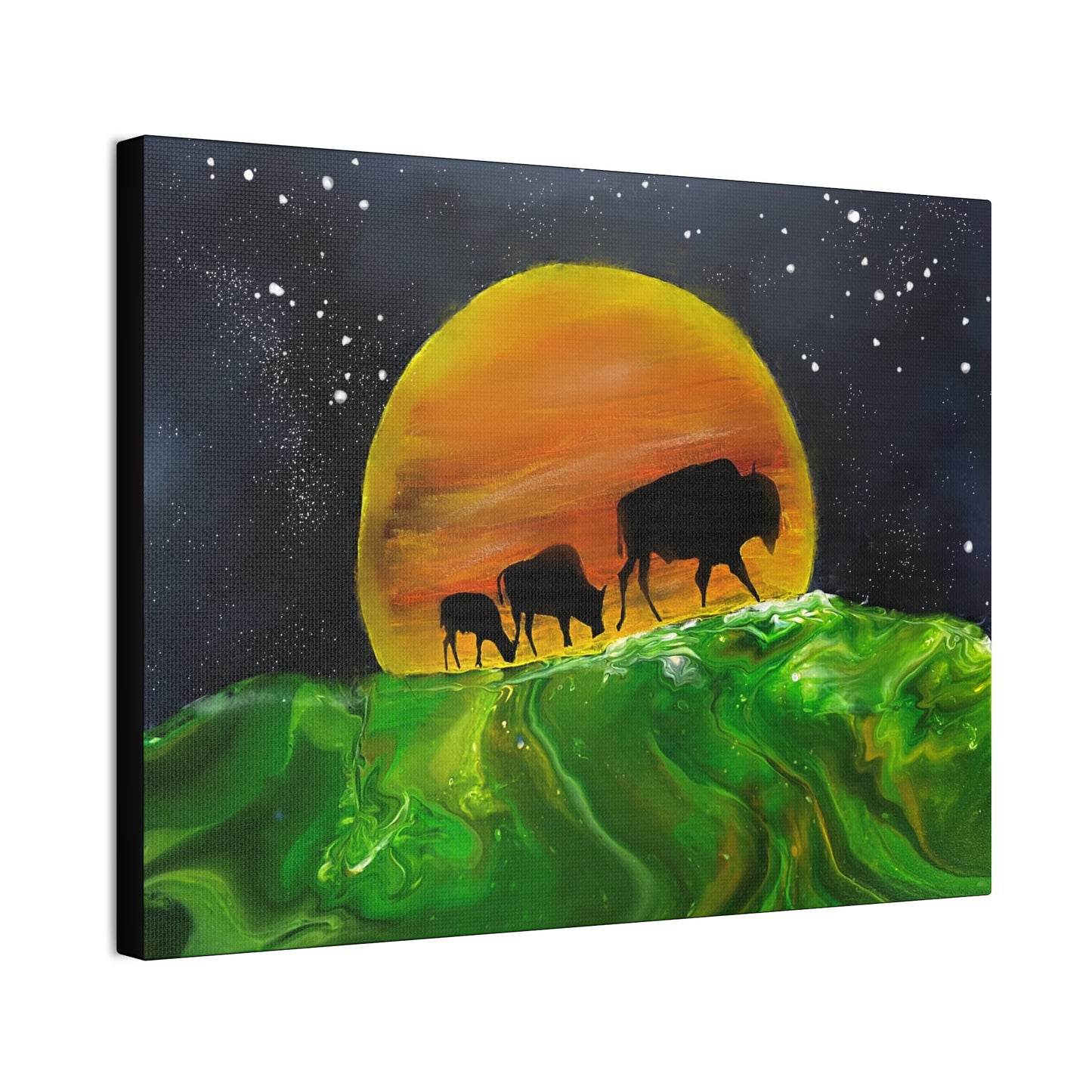 Majestic Bison Journey stretched canvas print