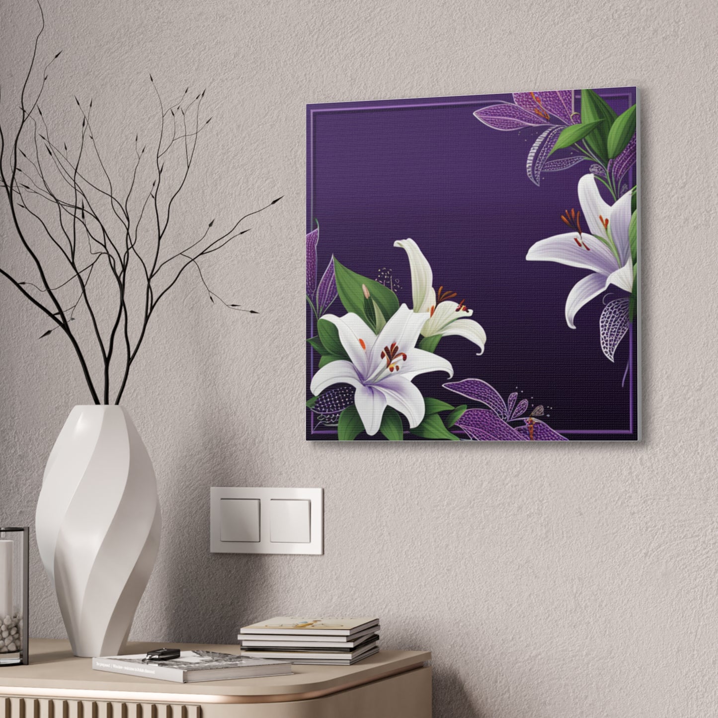Lilies in Twilight Canvas