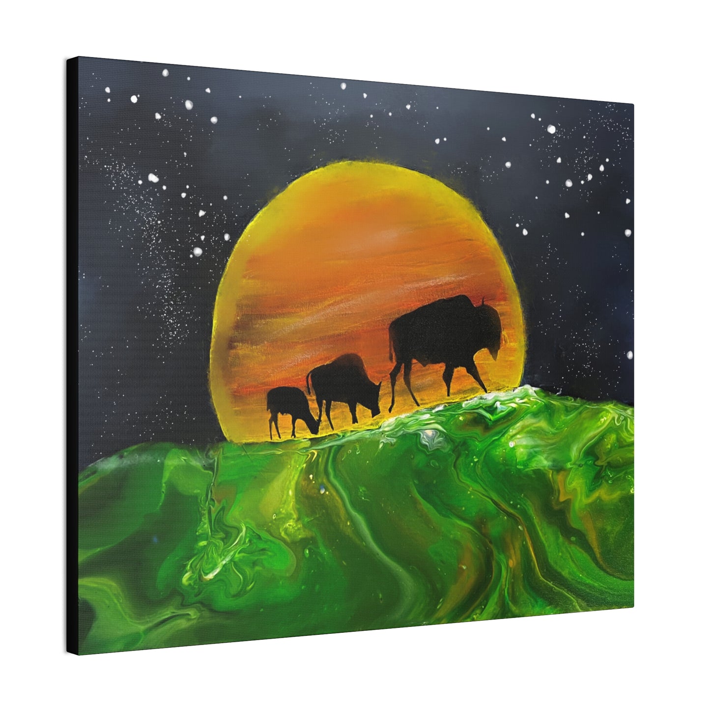 Majestic Bison Journey stretched canvas print