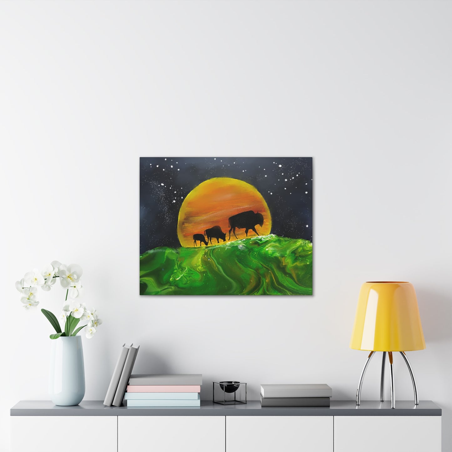 Majestic Bison Journey stretched canvas print
