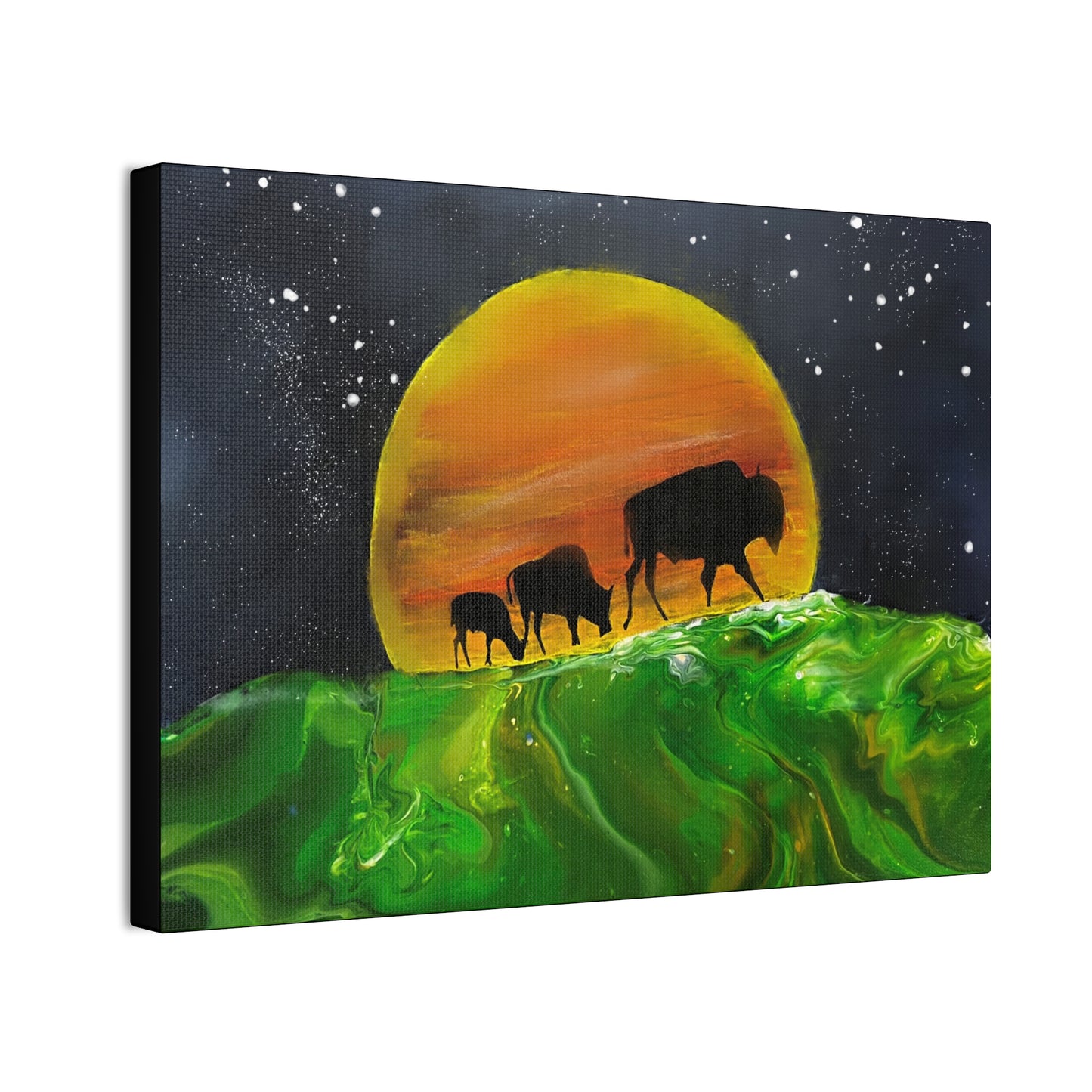 Majestic Bison Journey stretched canvas print