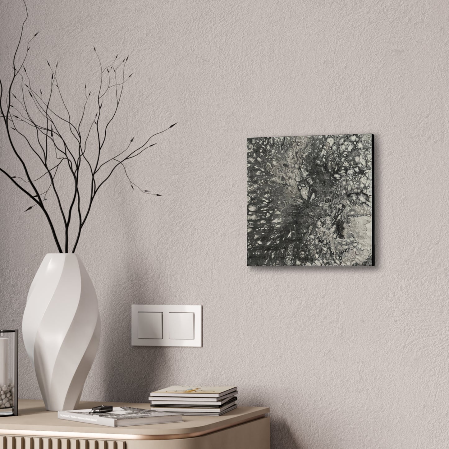 Monochrome Whirl Canvas
