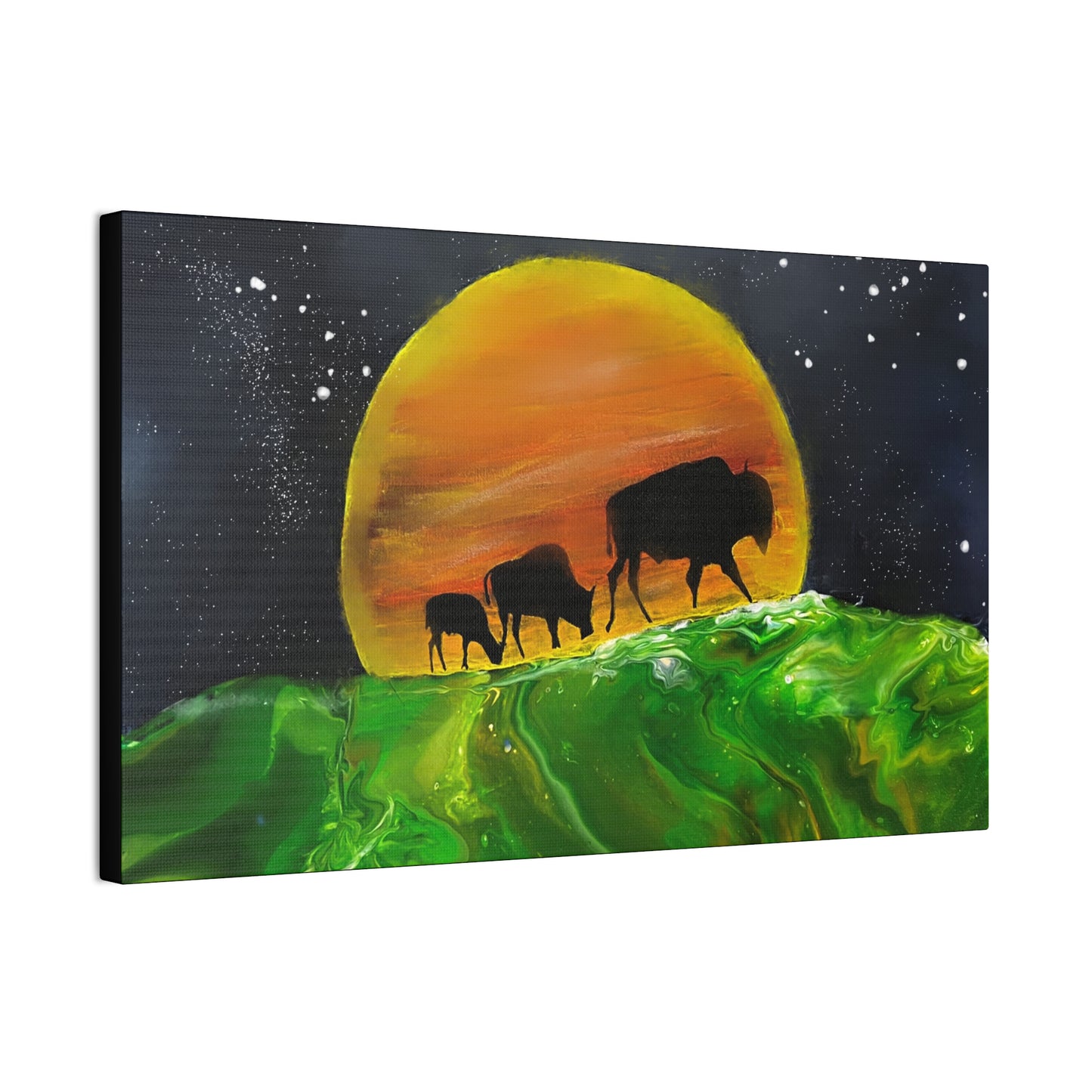 Majestic Bison Journey stretched canvas print