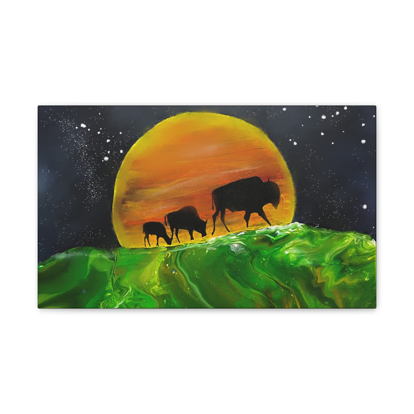 Majestic Bison Journey stretched canvas print