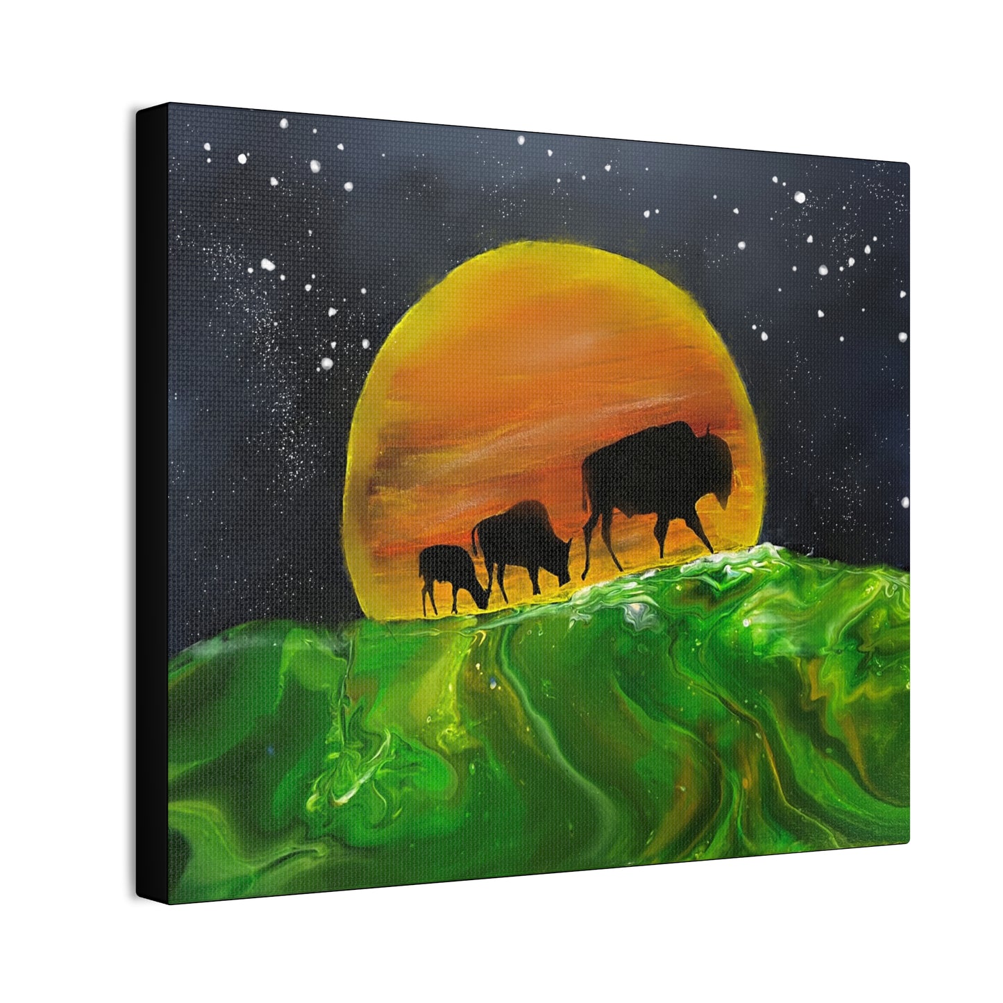 Majestic Bison Journey stretched canvas print