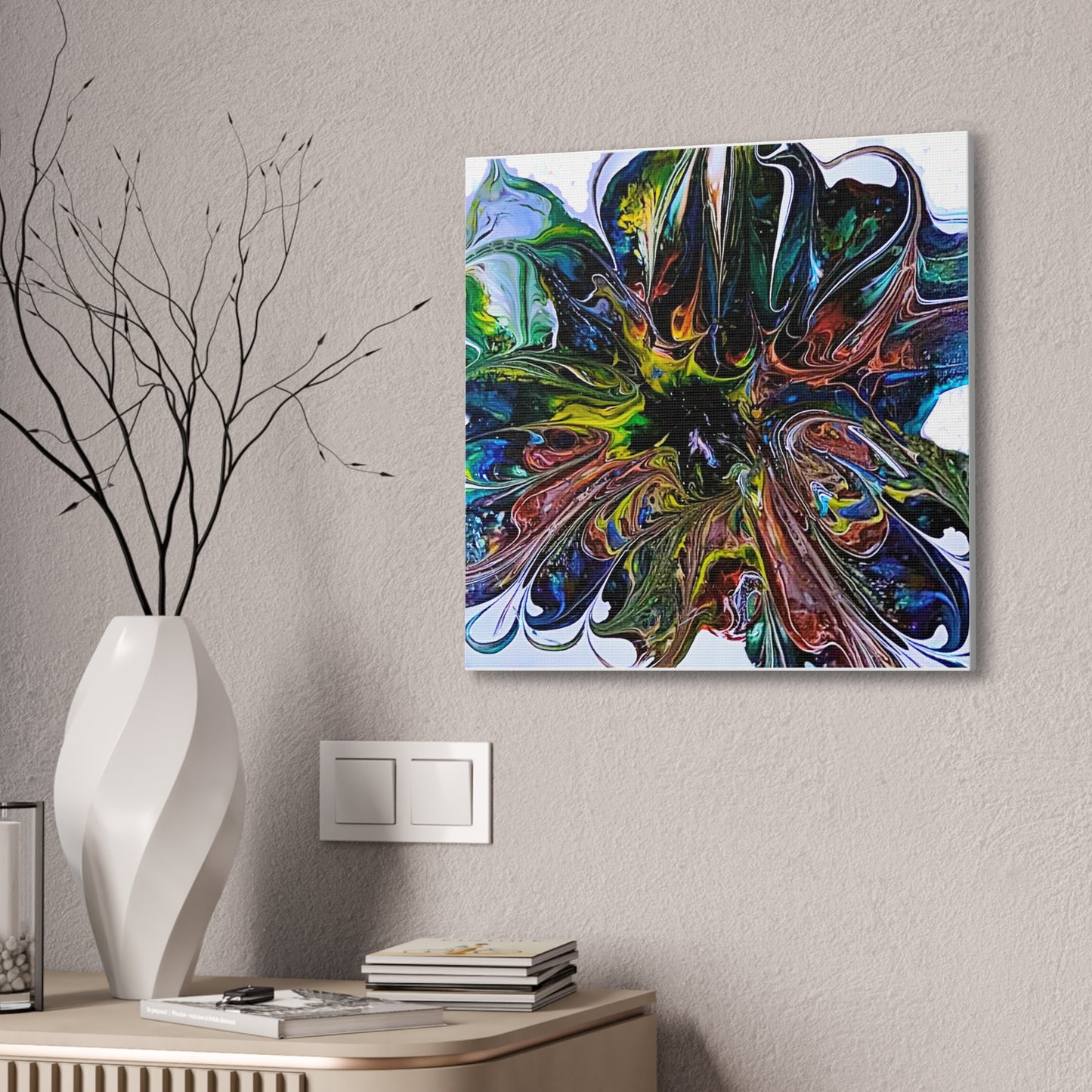 Color Burst Blossom Canvas
