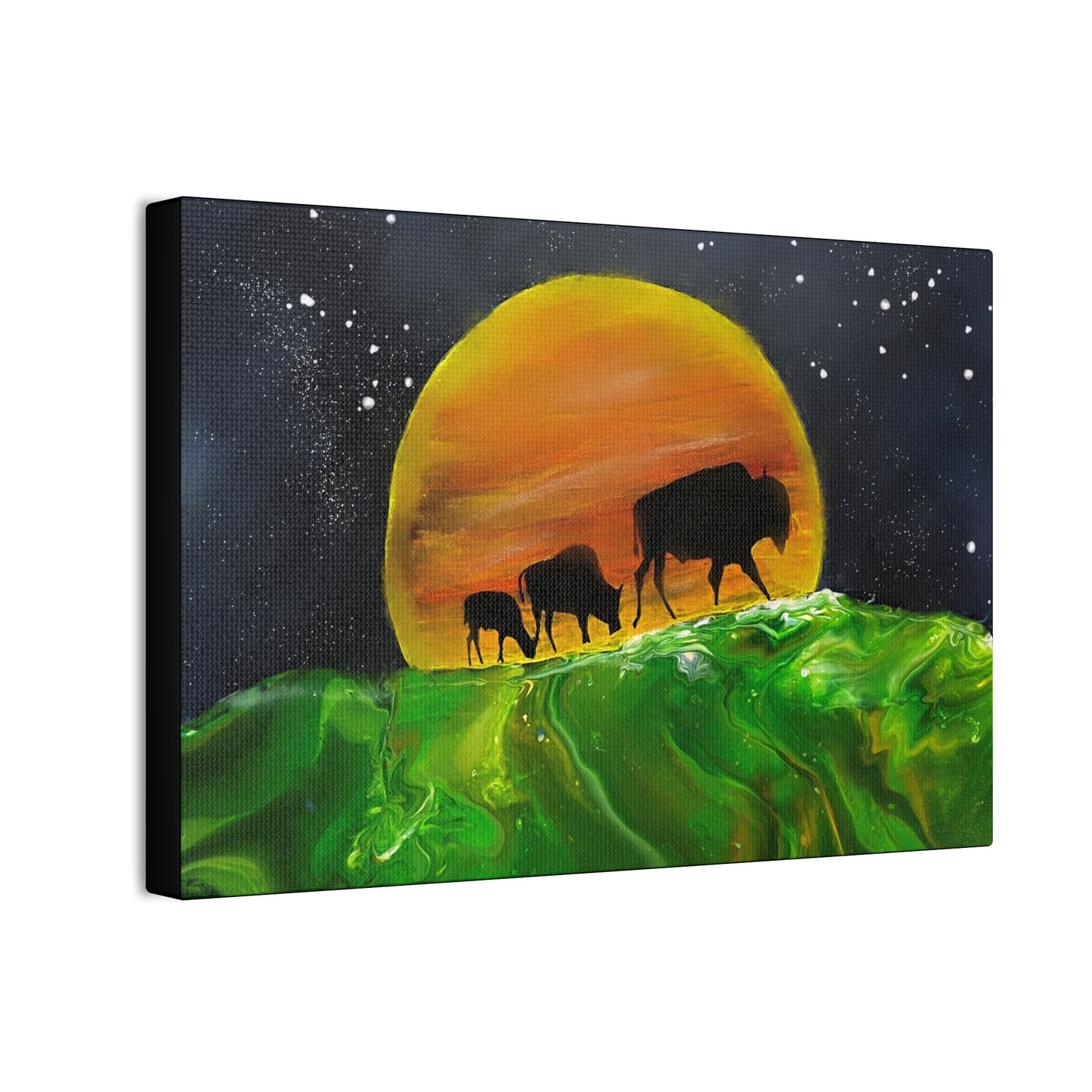 Majestic Bison Journey stretched canvas print