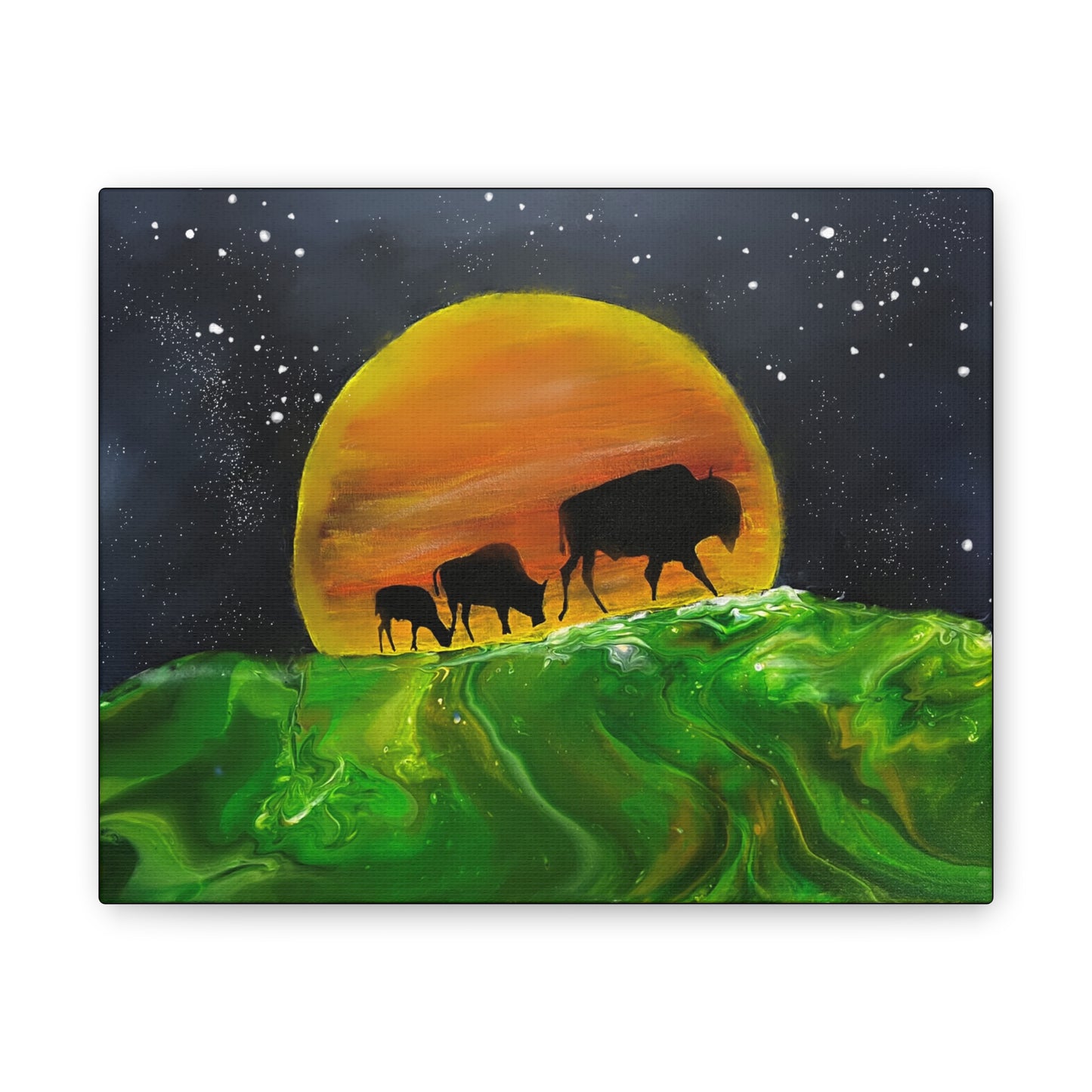 Majestic Bison Journey stretched canvas print